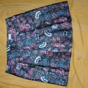 Shimmery Floral Pleated Skirt